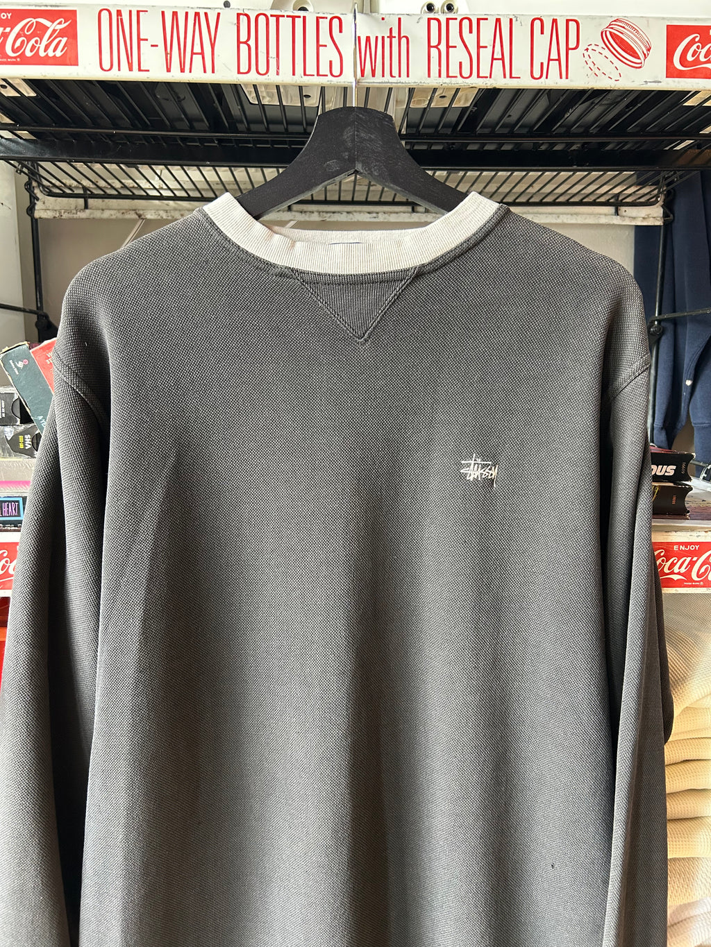 Stussy 1980s Knit Thermal Crewneck Sweatshirt