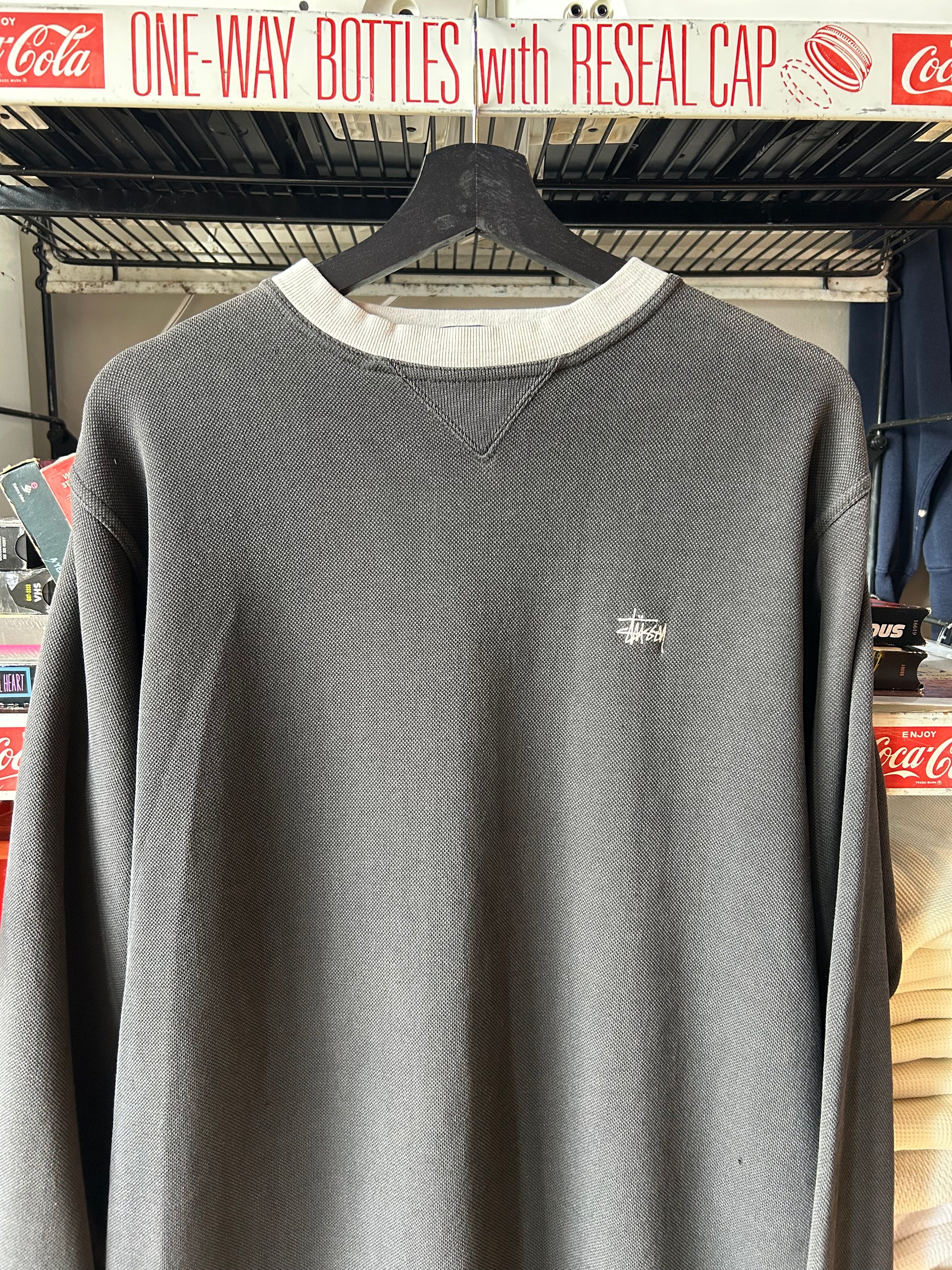 Stussy 1980s Knit Thermal Crewneck Sweatshirt