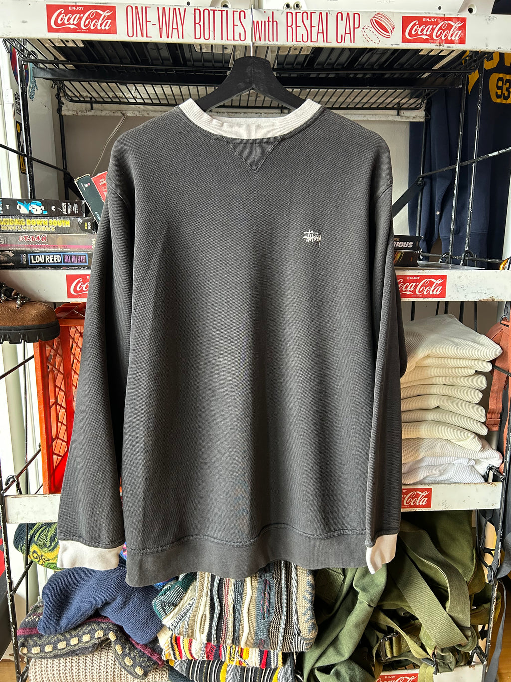 Stussy 1980s Knit Thermal Crewneck Sweatshirt