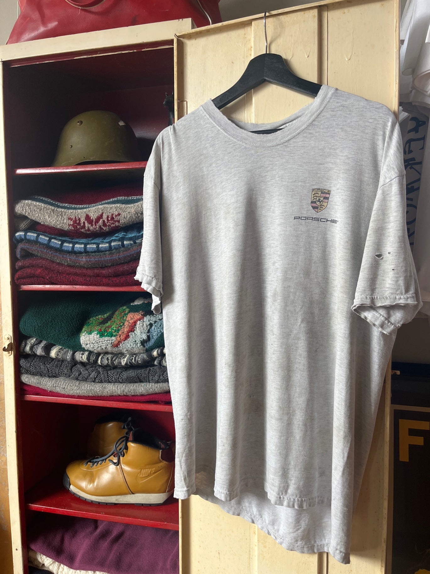 Vintage Porsche T-Shirt L Grey