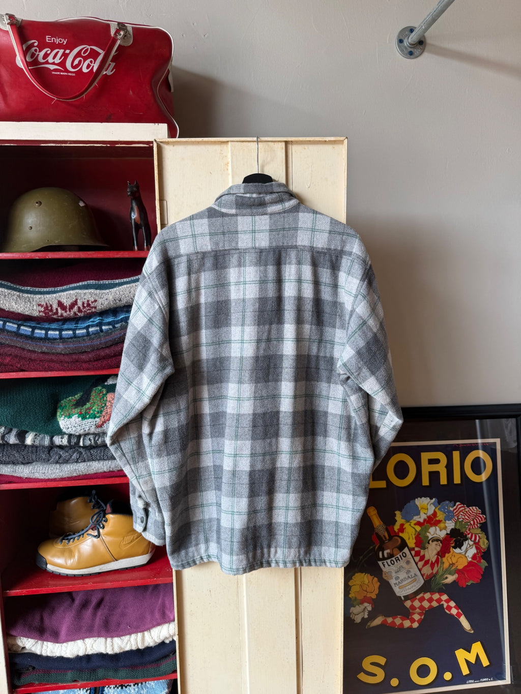 Stussy flannel jacket L Gray