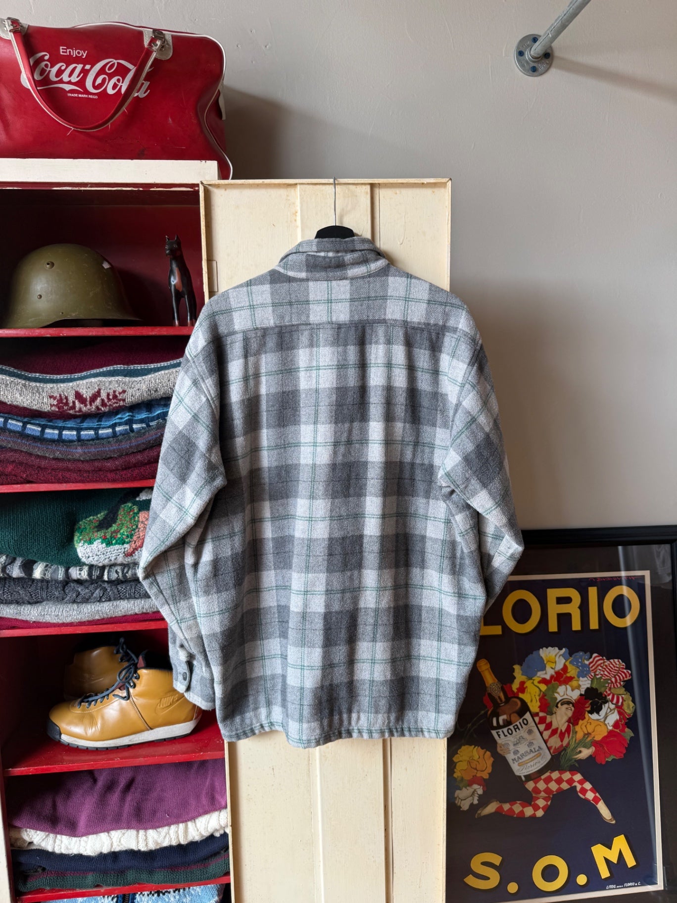 Stussy flannel jacket L Gray