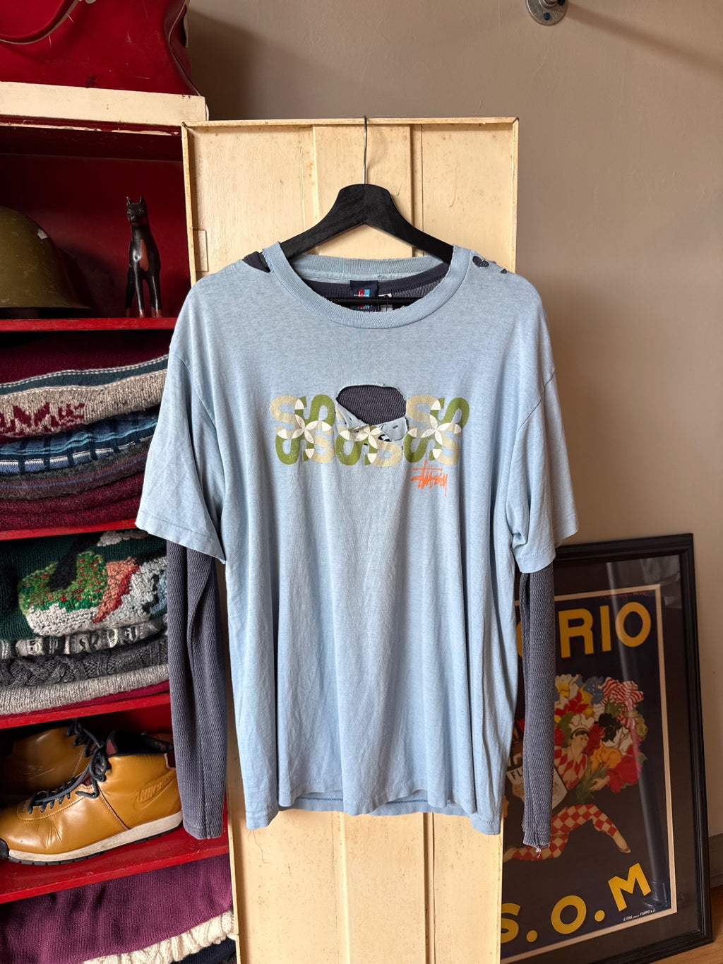 Stussy T-Shirt XL Light blue