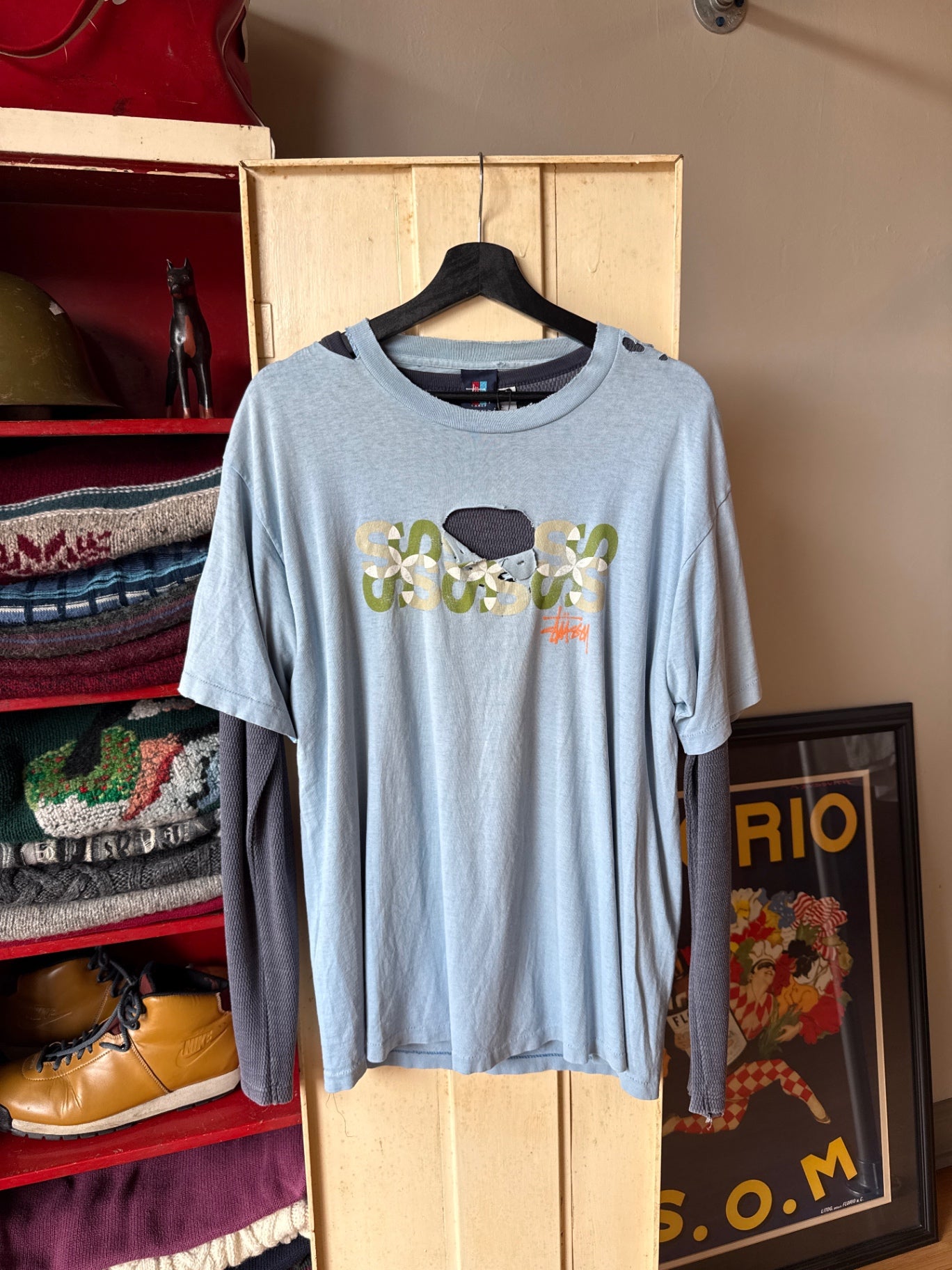 Stussy T-Shirt XL Light blue