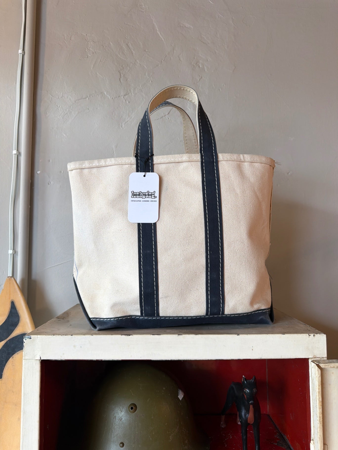 1970s LL Bean canvas tote Navy S