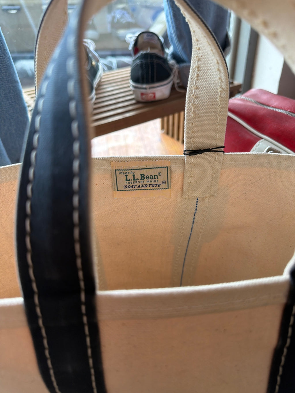 1970s LL Bean canvas tote Navy S