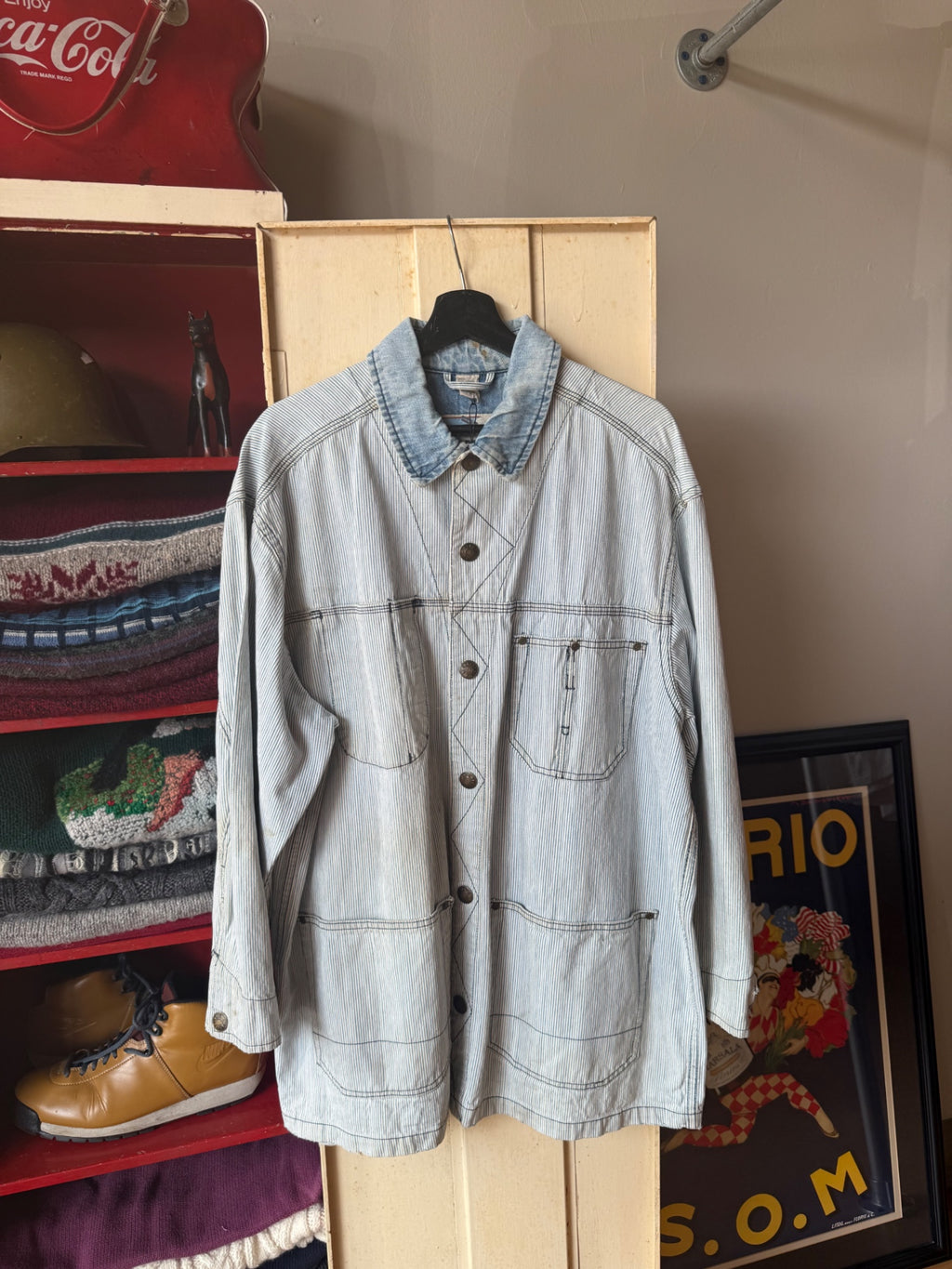 Aeropostale Jacket XL Light gray with dark stripes