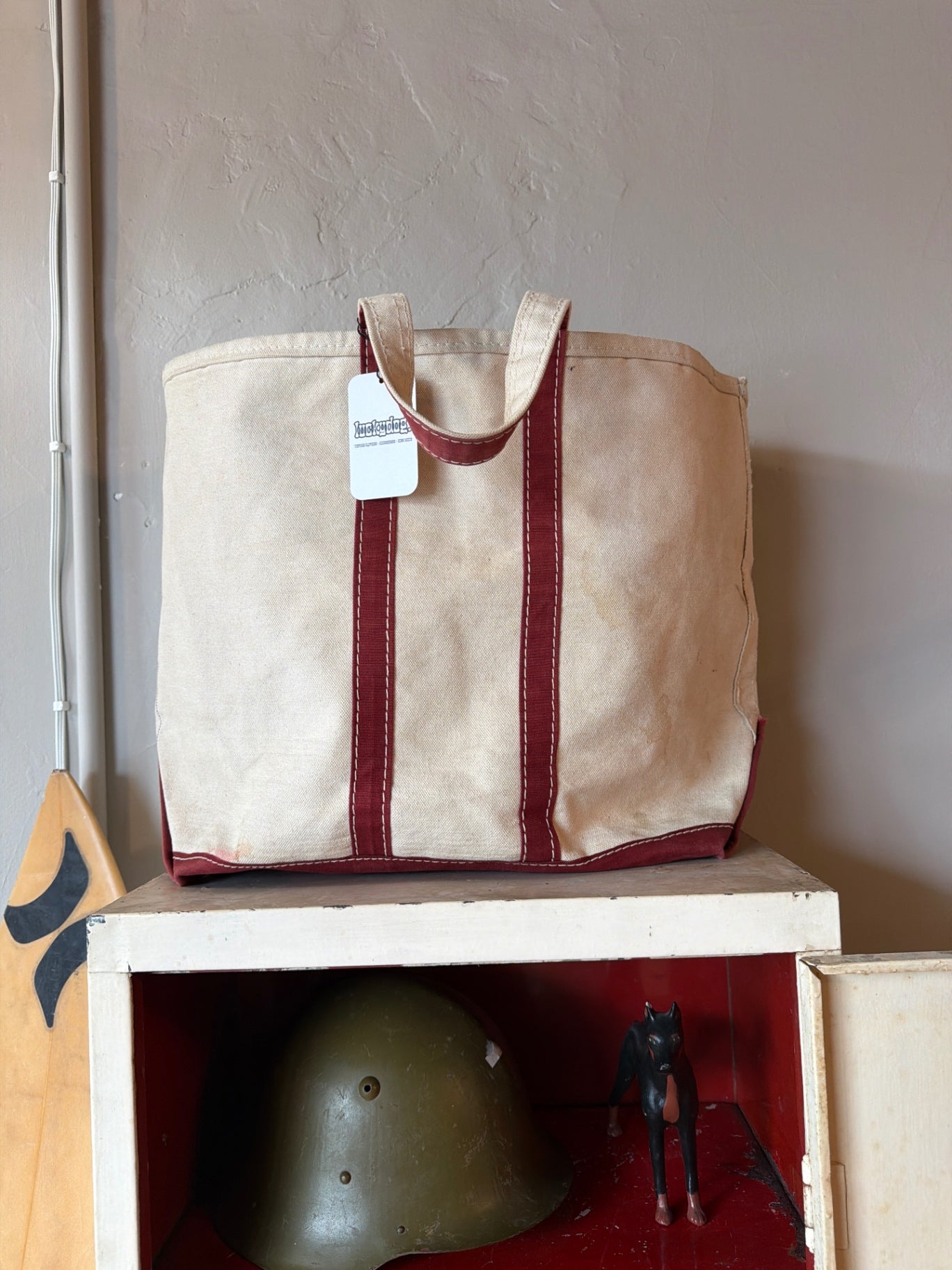 1990s LL Bean Canvas Tote BURG