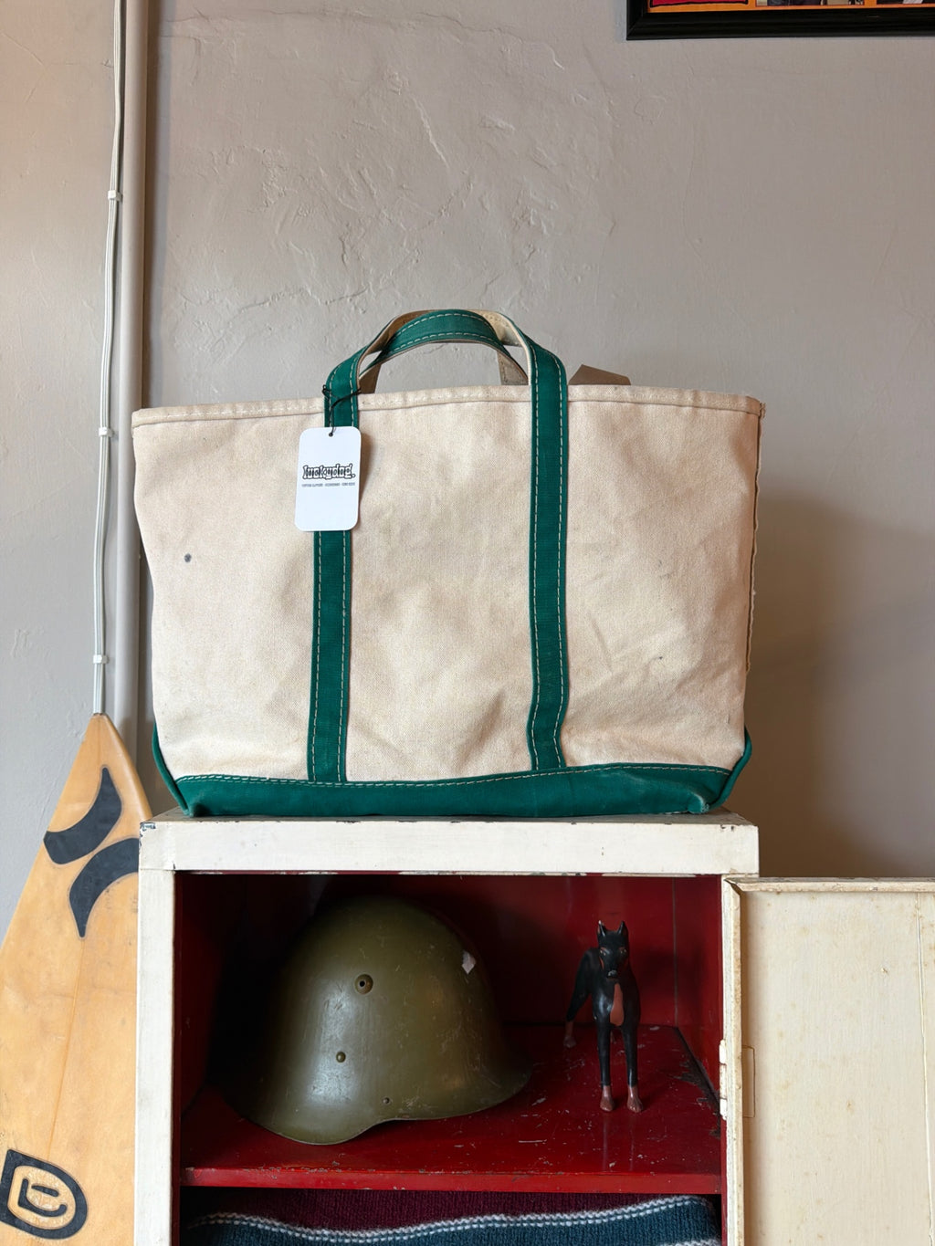 1970s LL Bean Canvas Tote GREEN