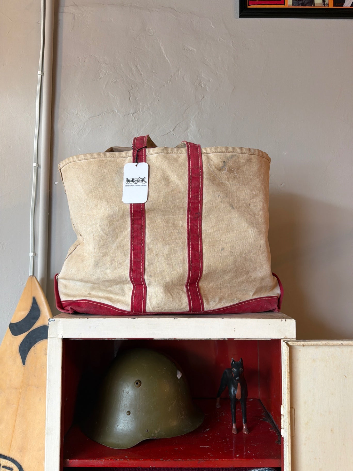 1980s LL Bean Canvas Tote RED