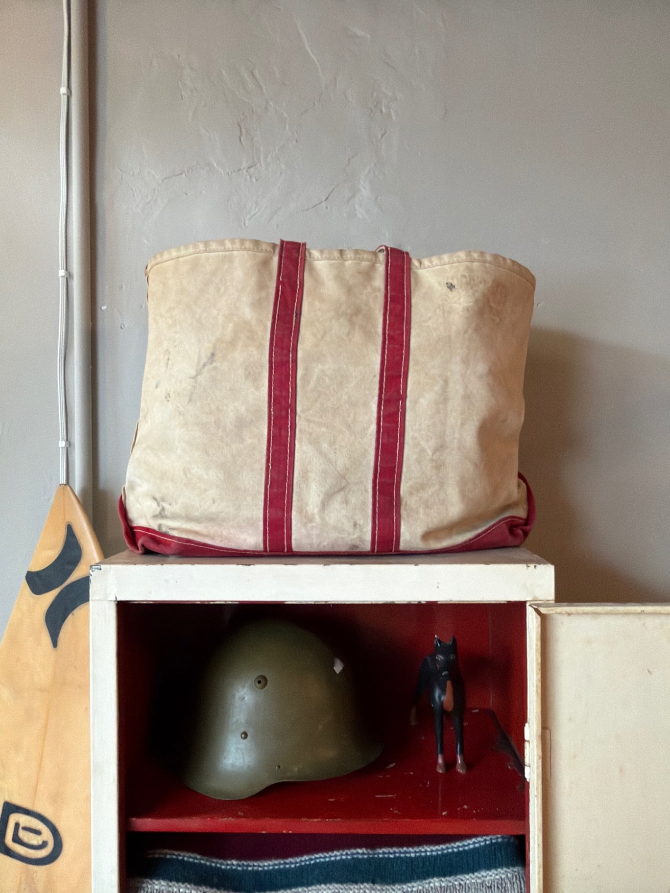 1980s LL Bean Canvas Tote RED