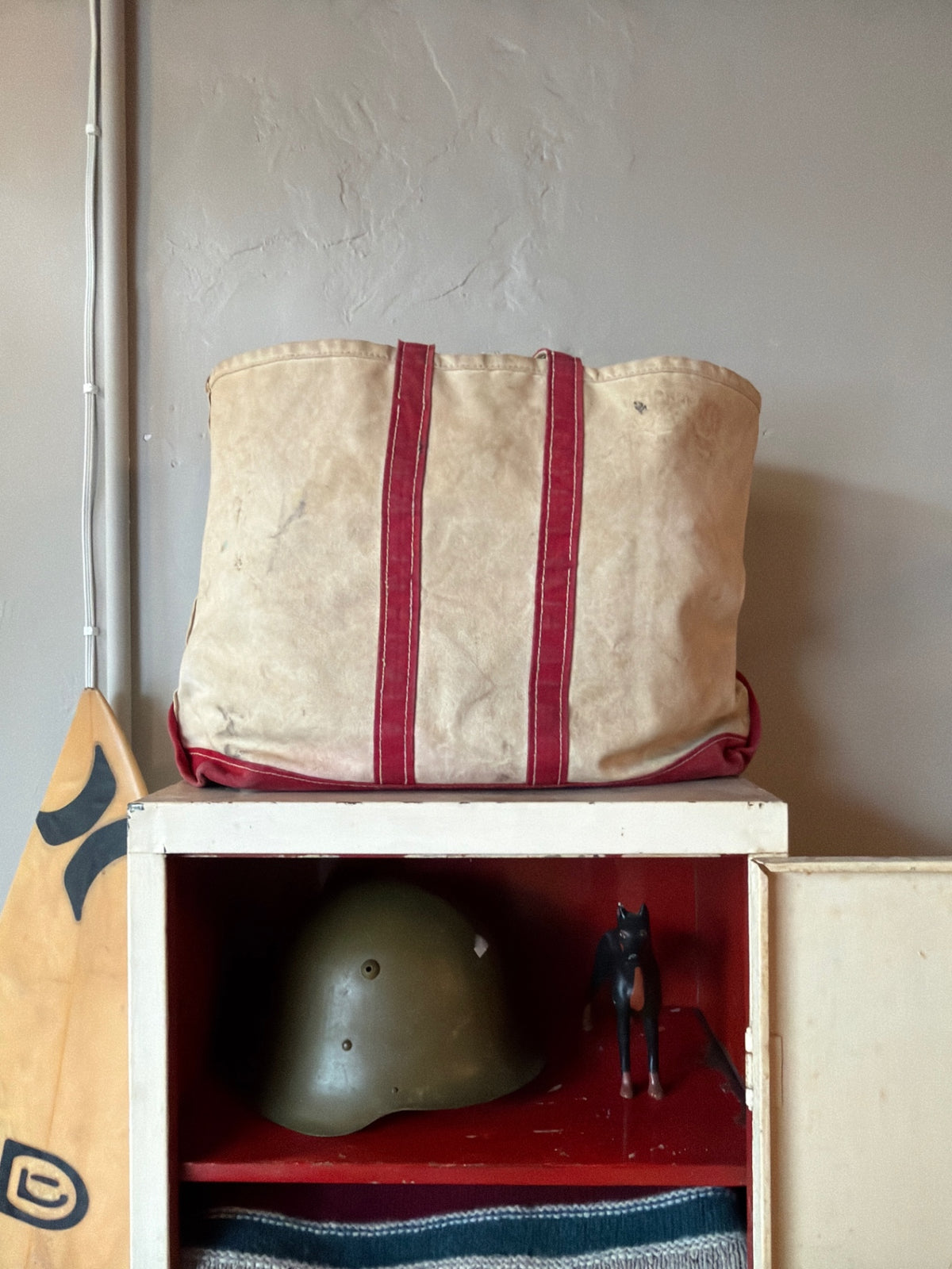 1980s LL Bean Canvas Tote RED