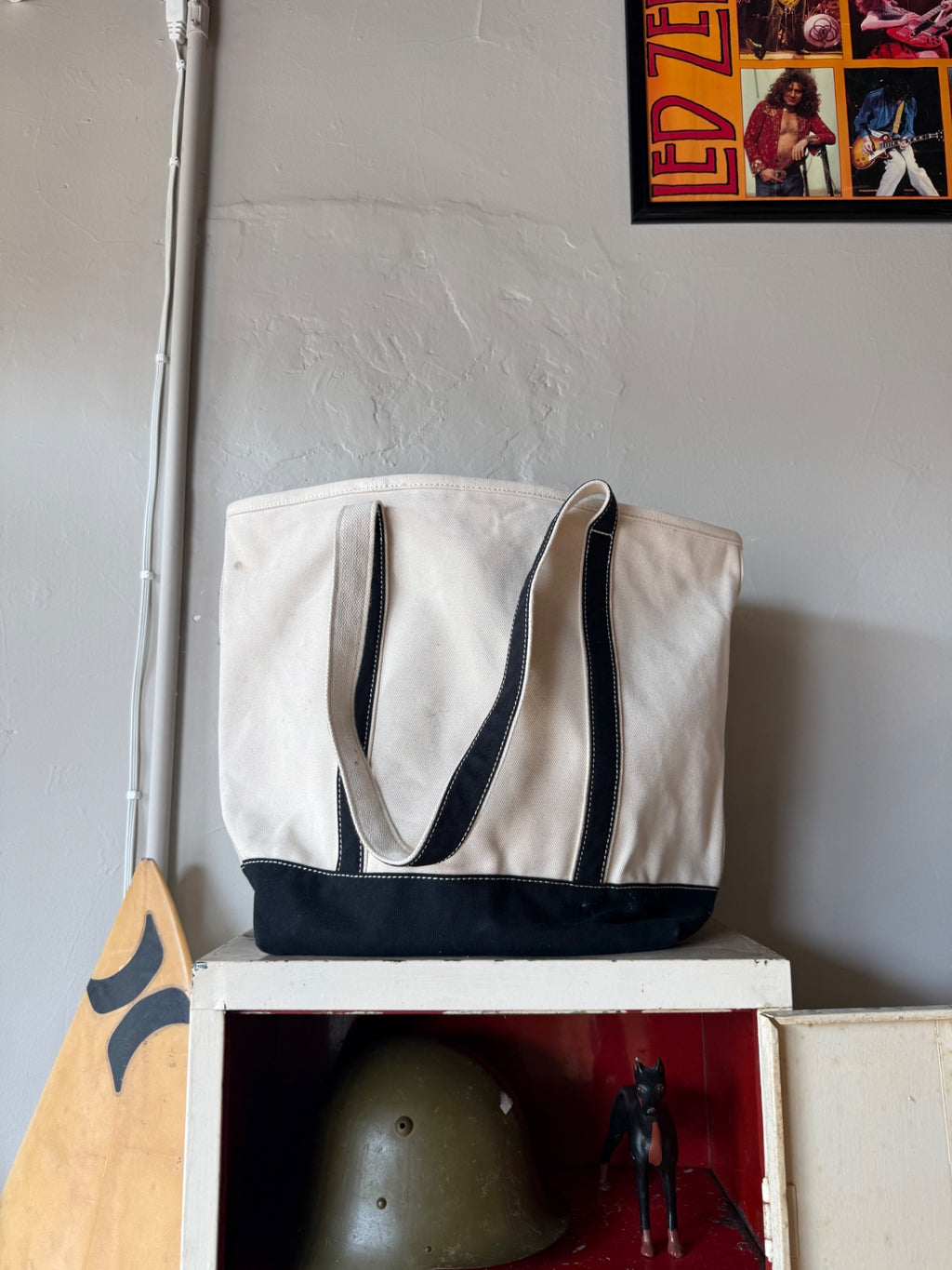 Lands end Bag XL Beige with black accents