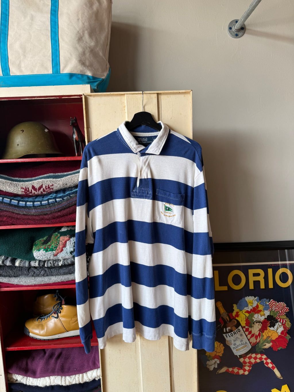 Polo Ralph Lauren Jacket XL Blue and White