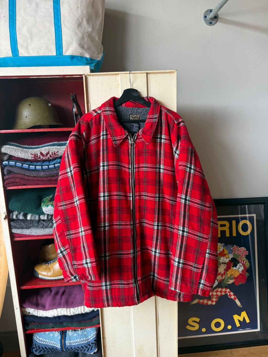 Quicksilver plaid Jacket XL Red