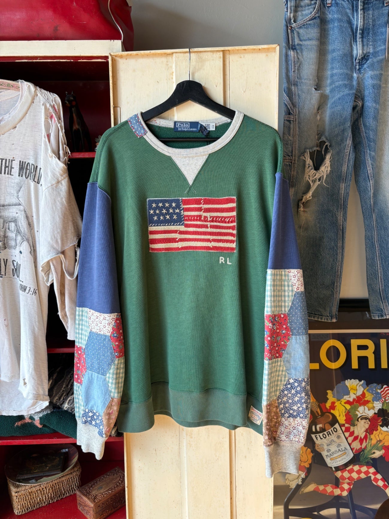 American Flag Polo Crew XL