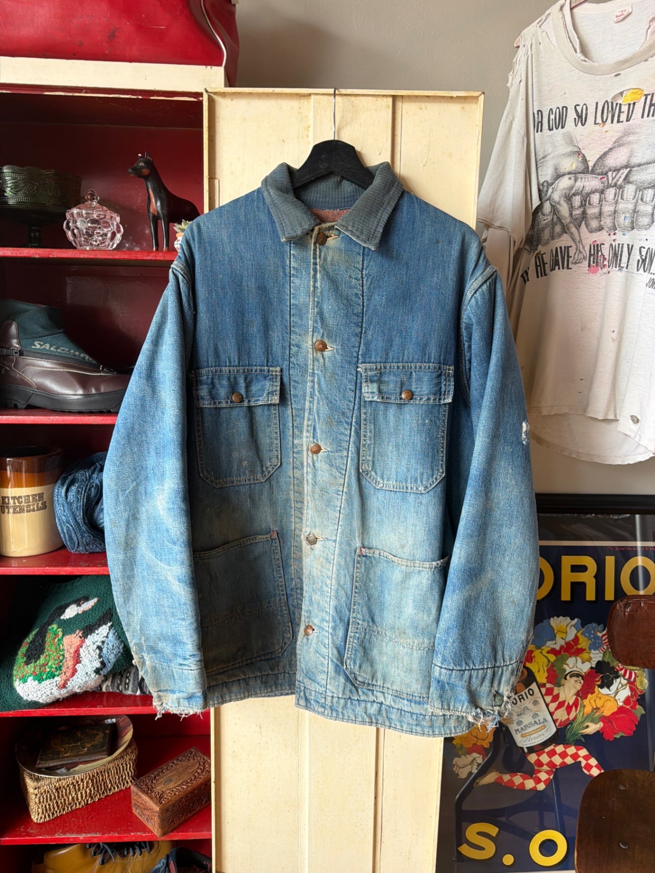 Distressed Big Mac Denim chore jacket 