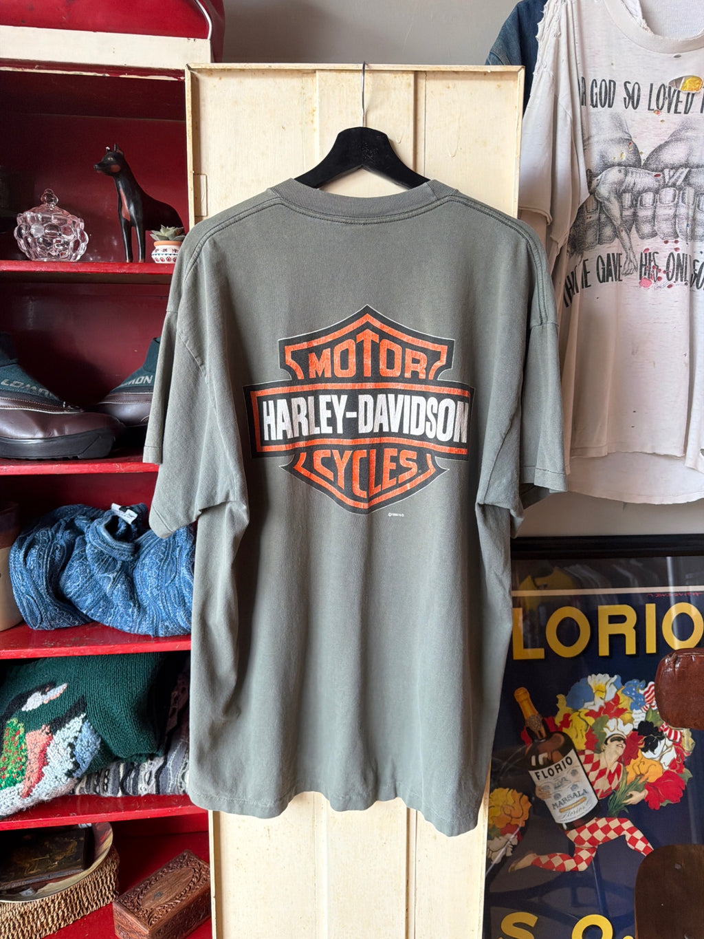 Green Harley bike tee XL