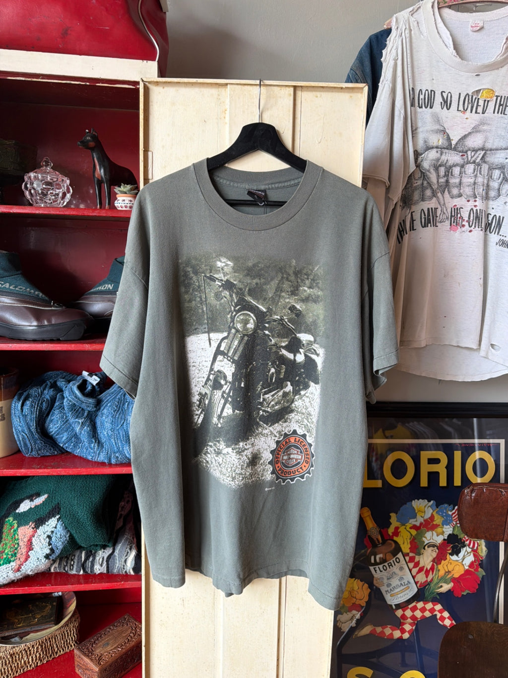 Green Harley bike tee XL