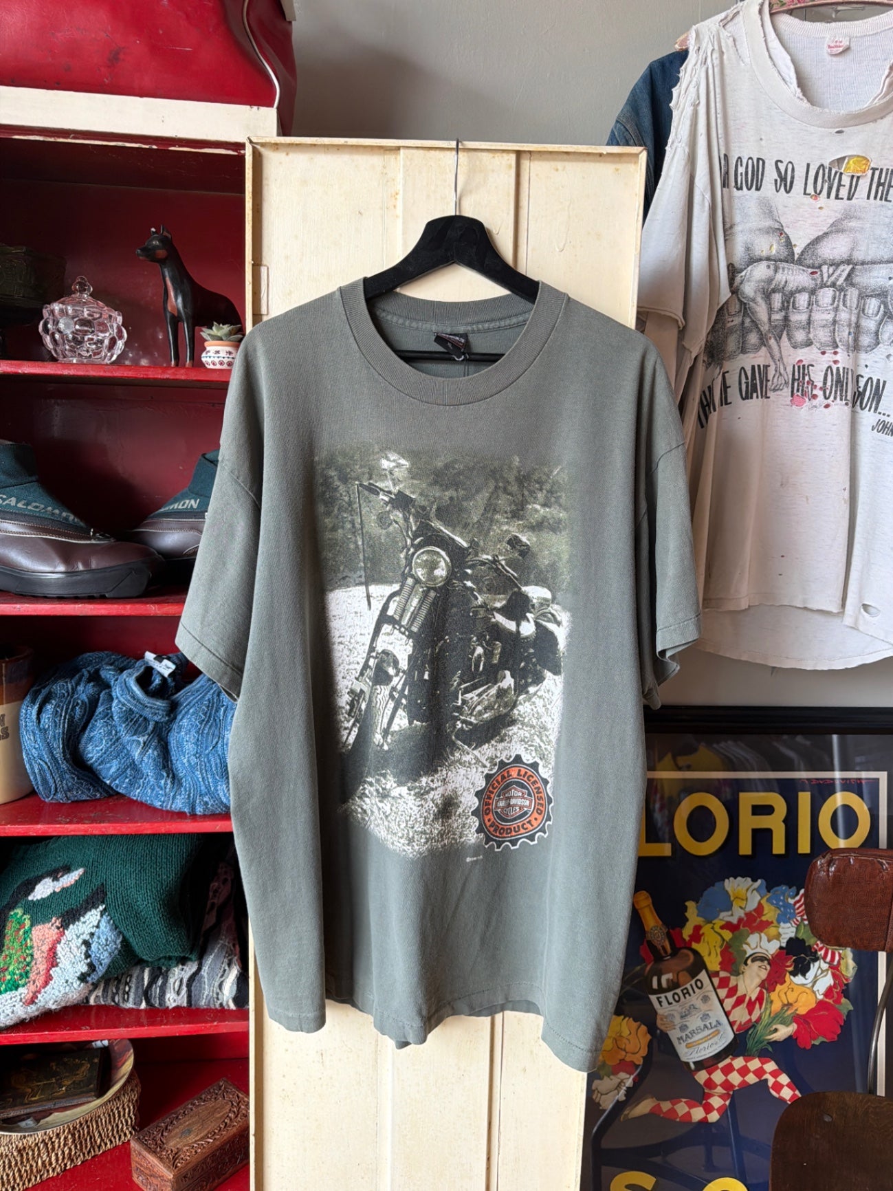 Green Harley bike tee XL