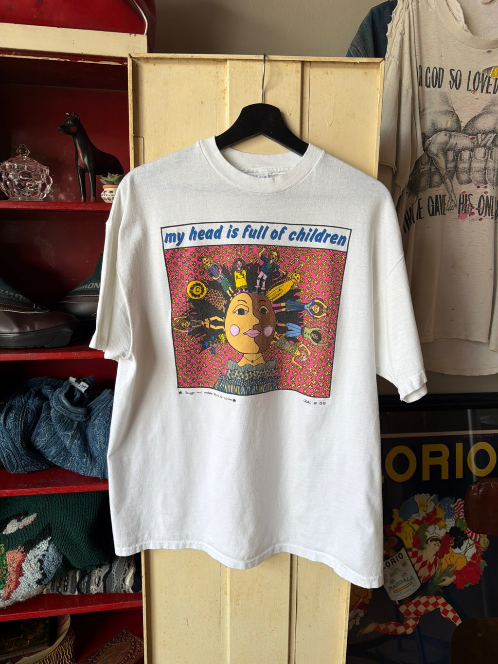 My Head Full Of Children Art Tee XL 1988