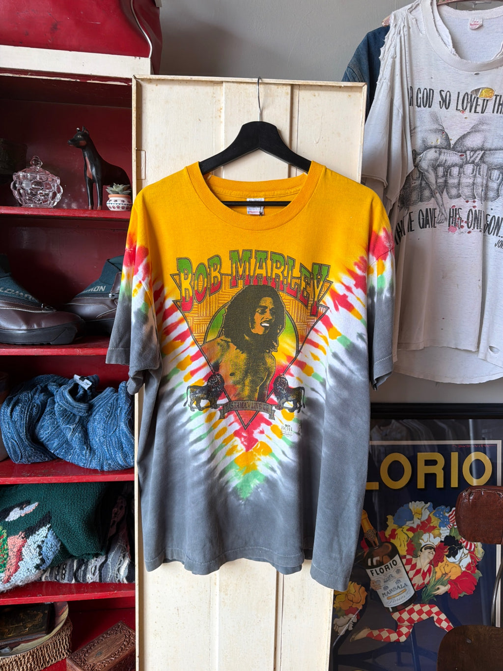 Bob Marley T-Shirt Yellow, Gray, Red, Green, Black