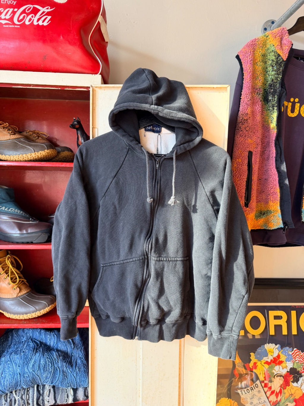 Black Thermal Lined Hoodie M