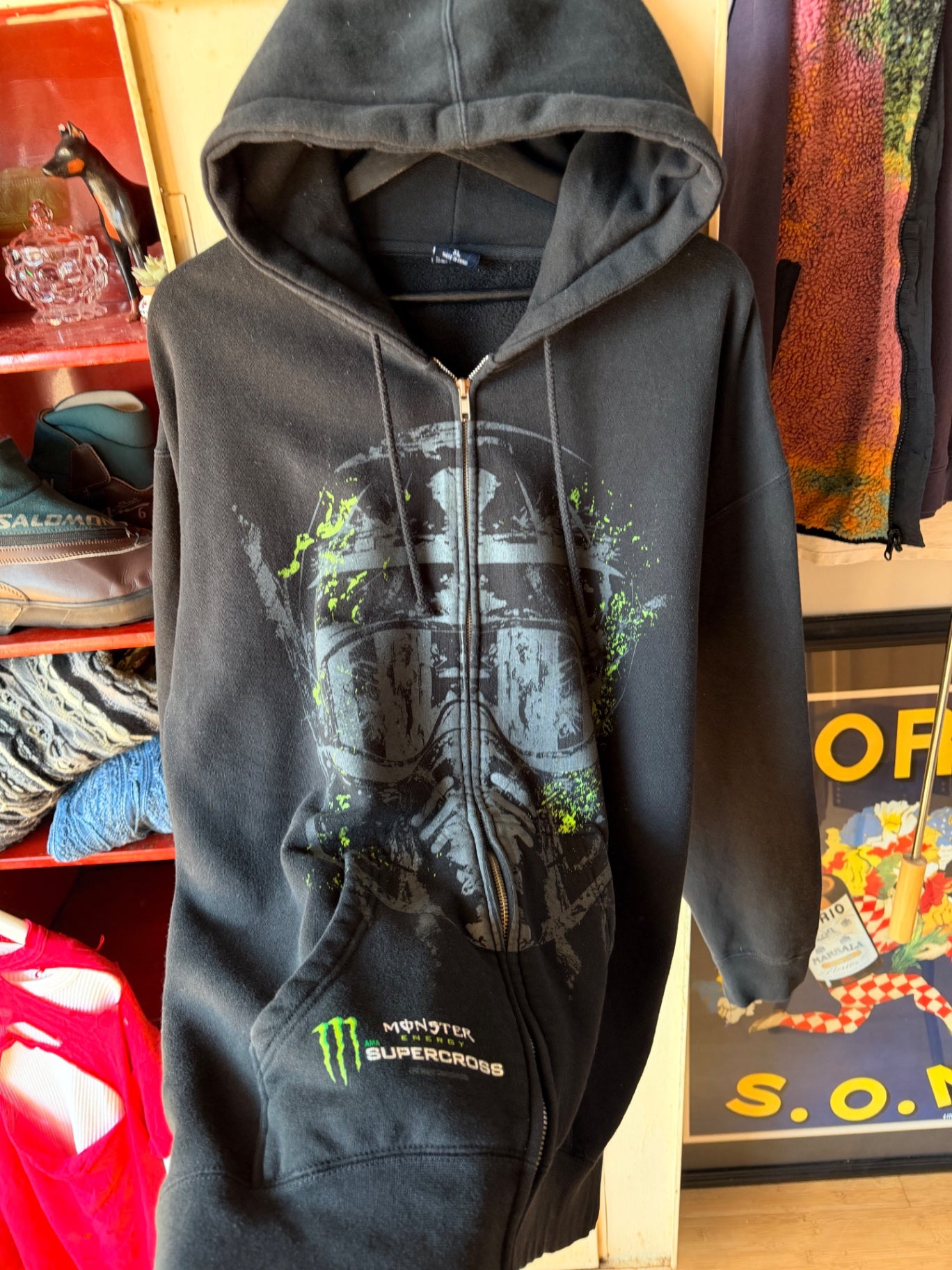 black supercross zip up size XL