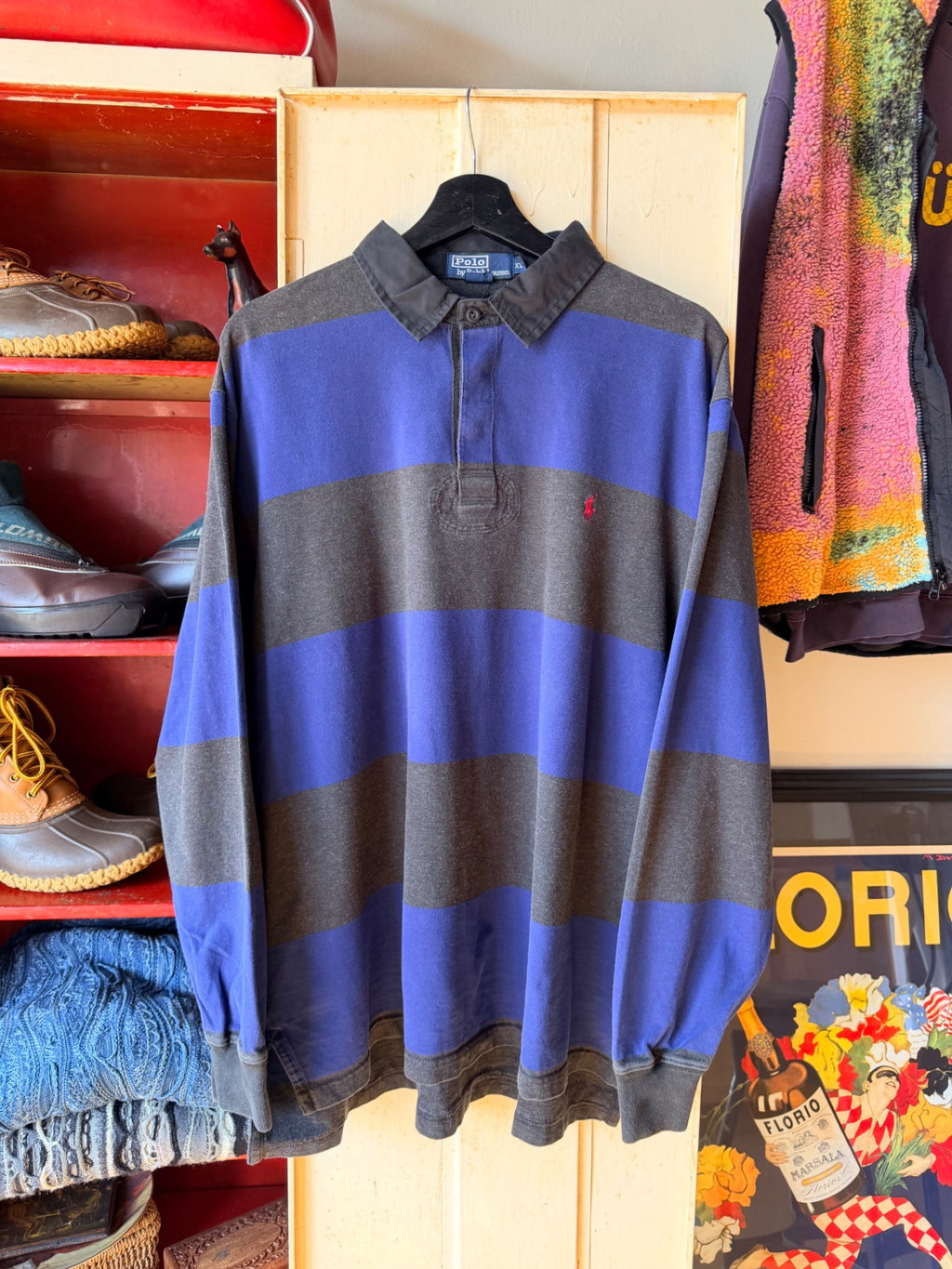 Blue and Grey Polo Rugby XL