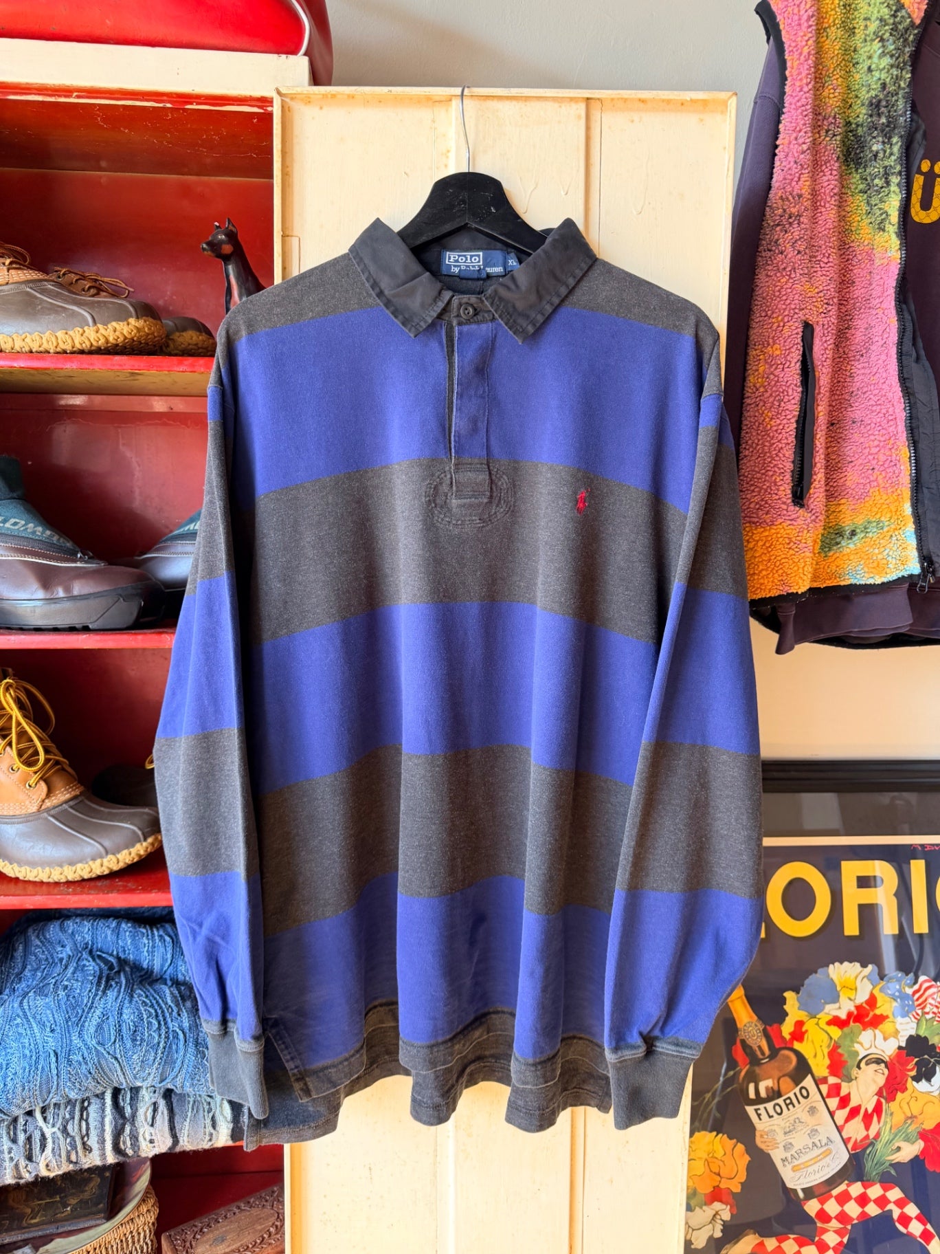 Blue and Grey Polo Rugby XL