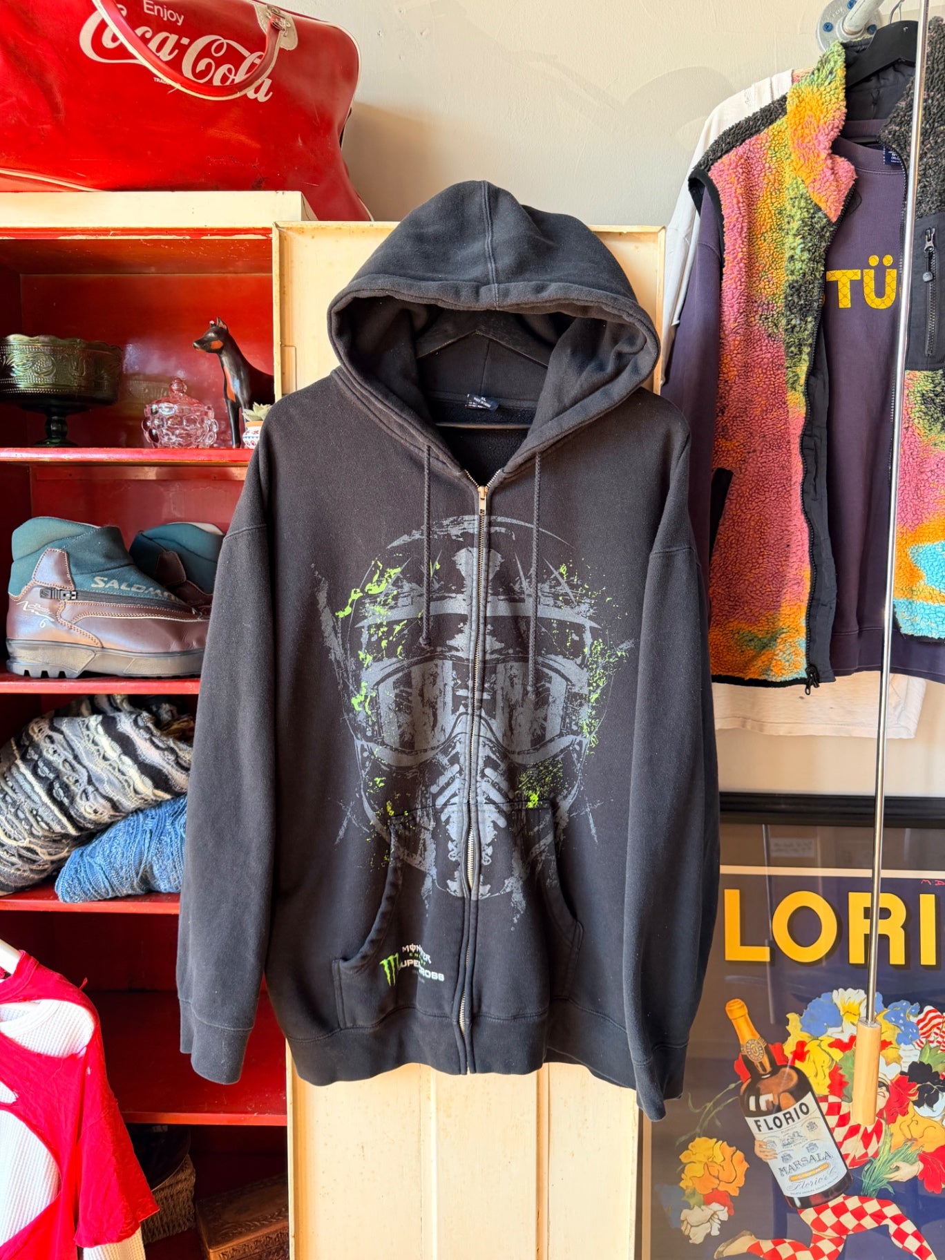 black supercross zip up size XL