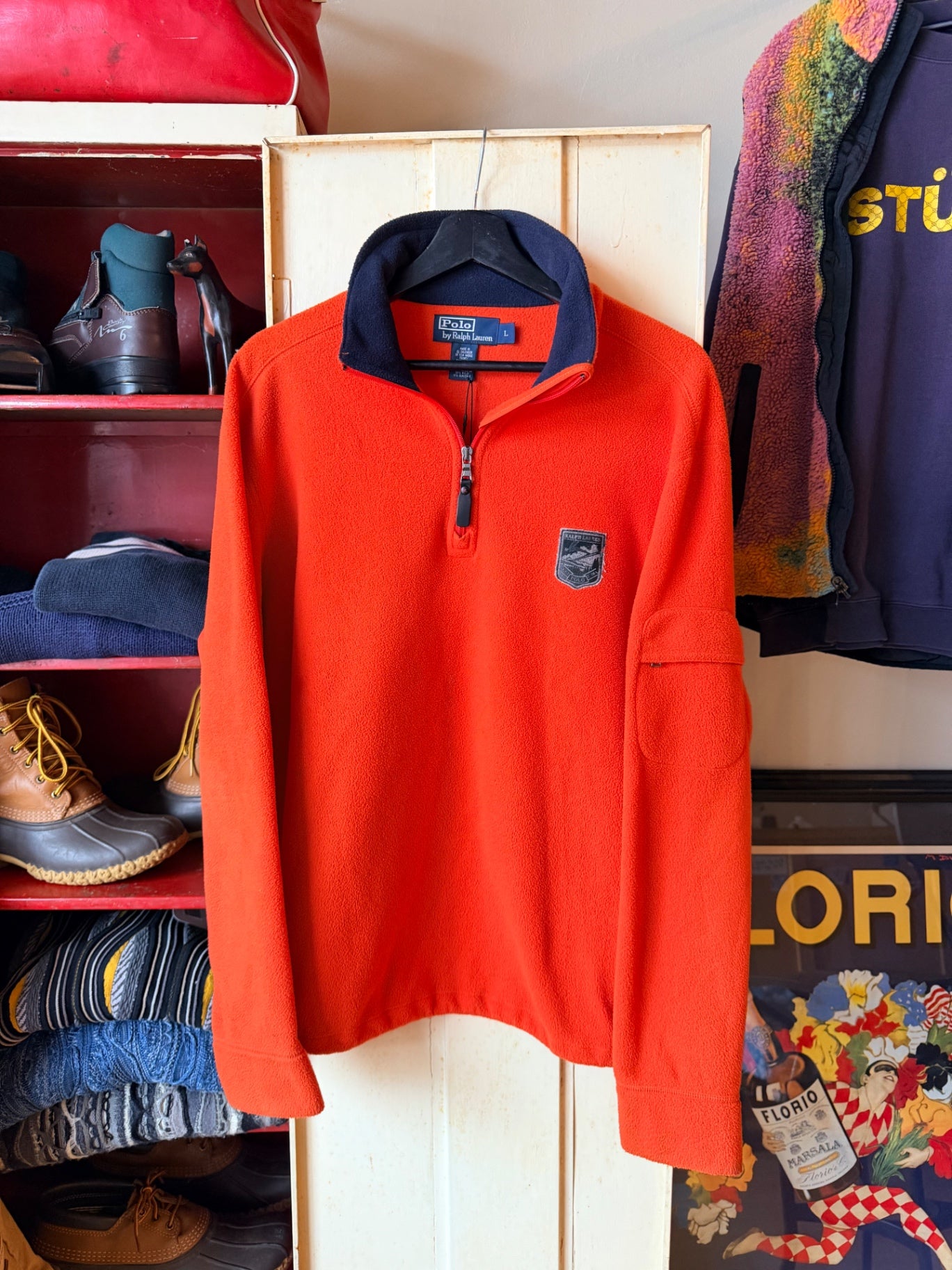 Orange Polo Ski Quarter Zip L