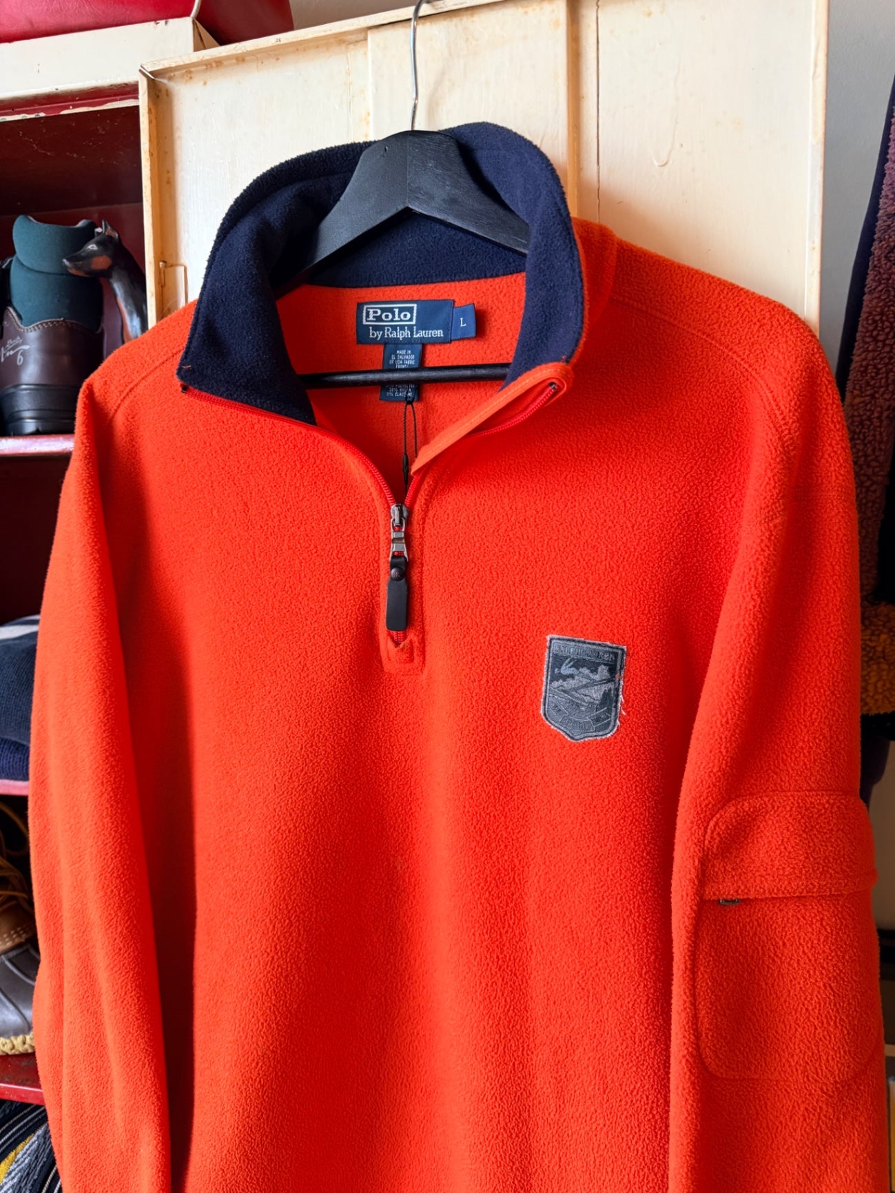 Orange Polo Ski Quarter Zip L