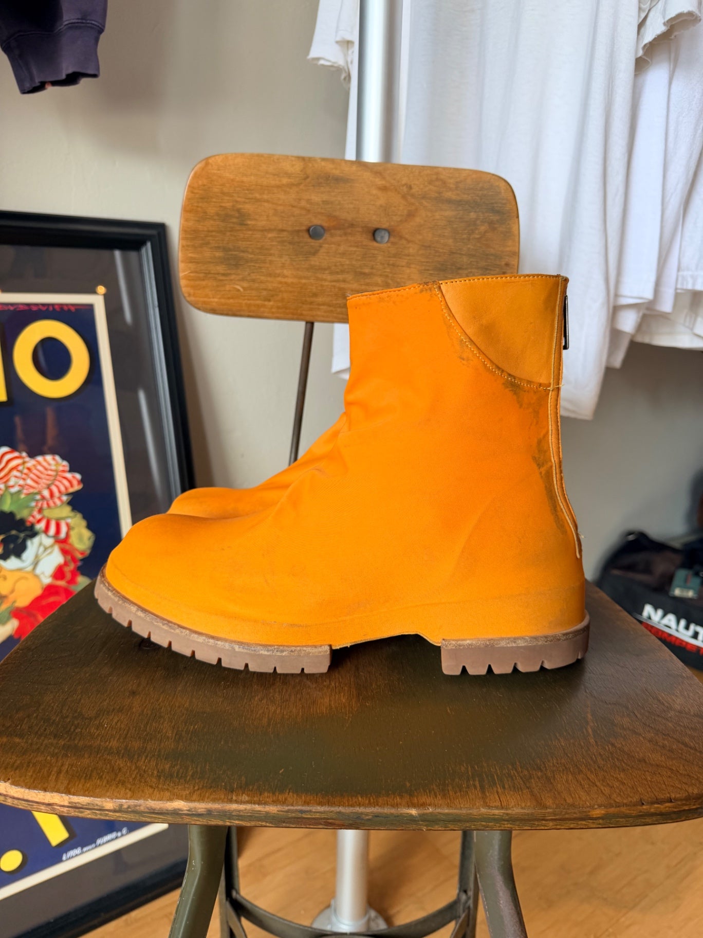 424 Orange Boots Size 43
