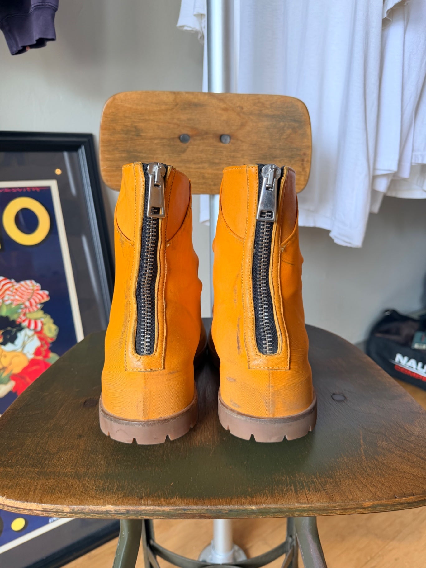 424 Orange Boots Size 43