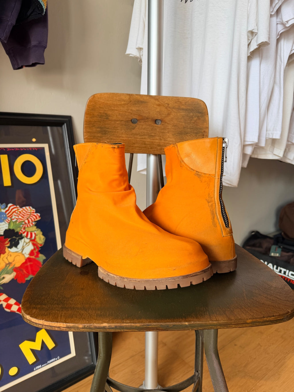 424 Orange Boots Size 43
