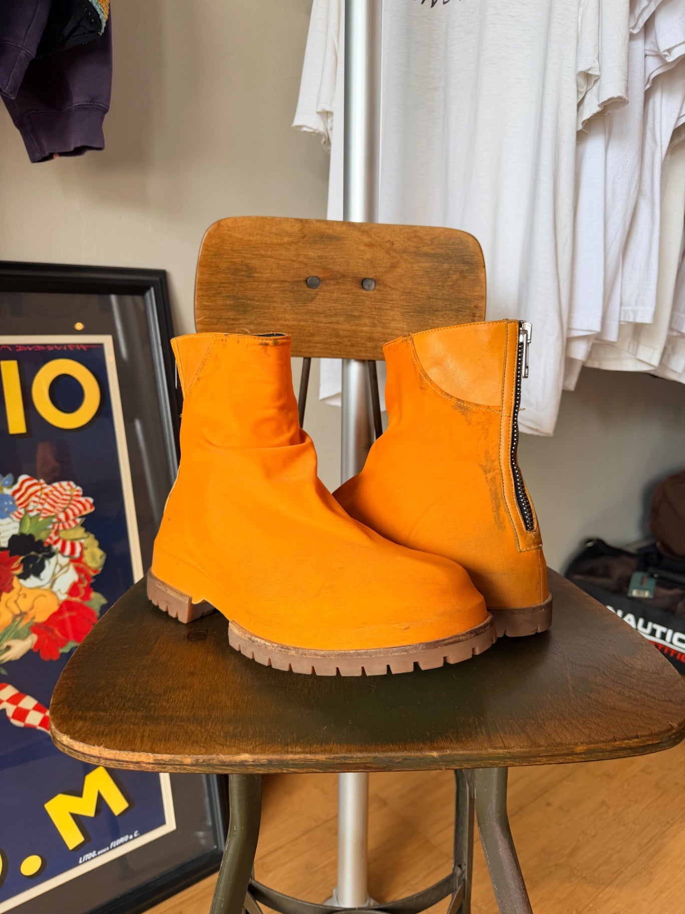 424 Orange Boots Size 43