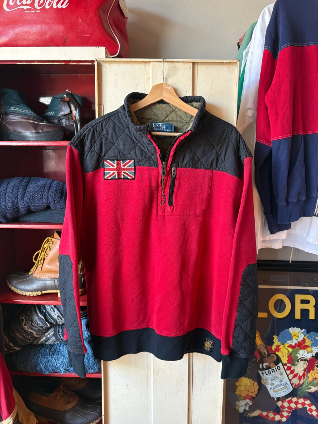Red polo Quarter Zip Size XL