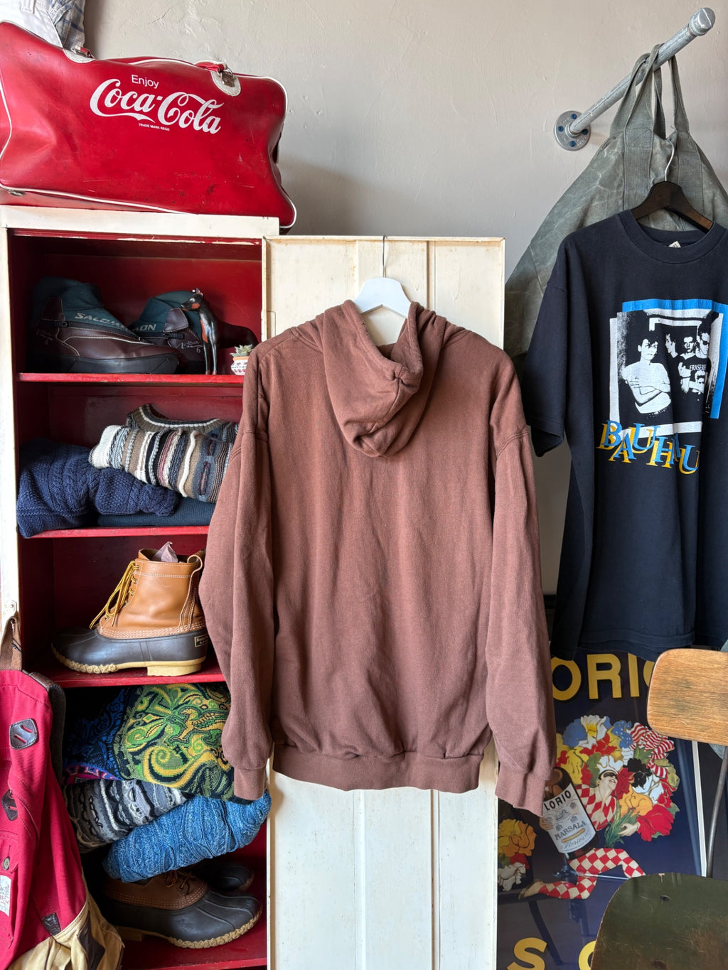 1990s Brown Thermal Lined Hoodie