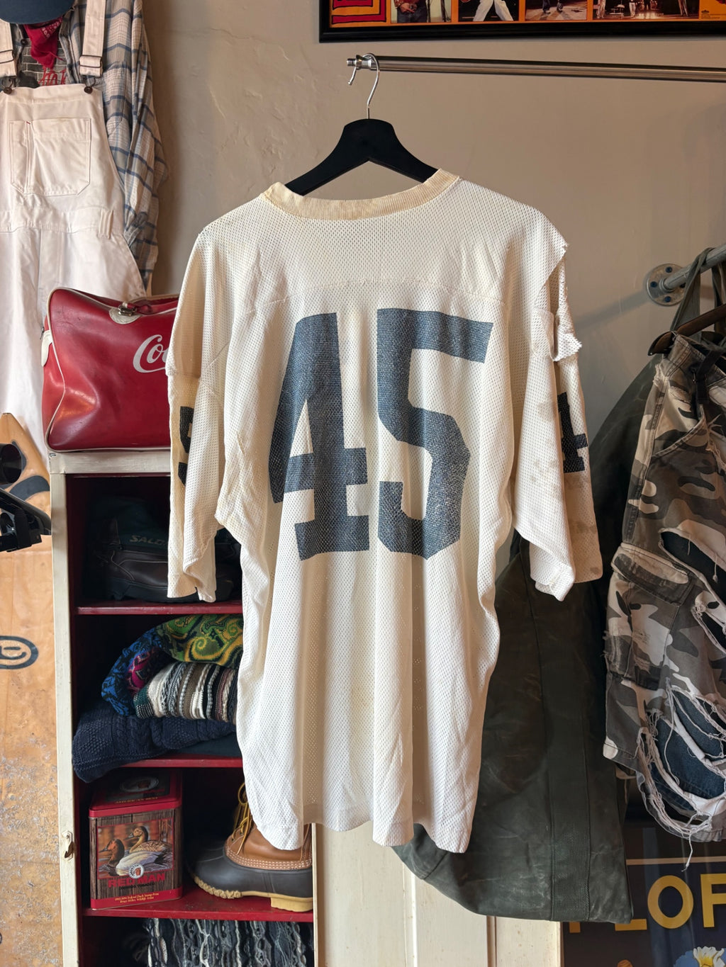 1960s White Blue Letter Jersey XL