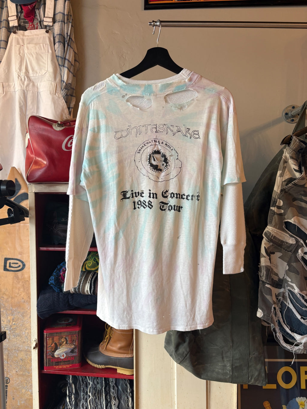 1980s White Snake Band Tee XL Thrashed