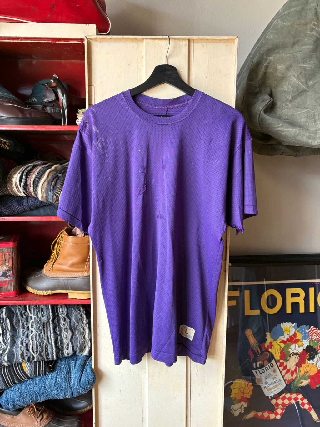 Purple White Letter Champion Football Jersey L