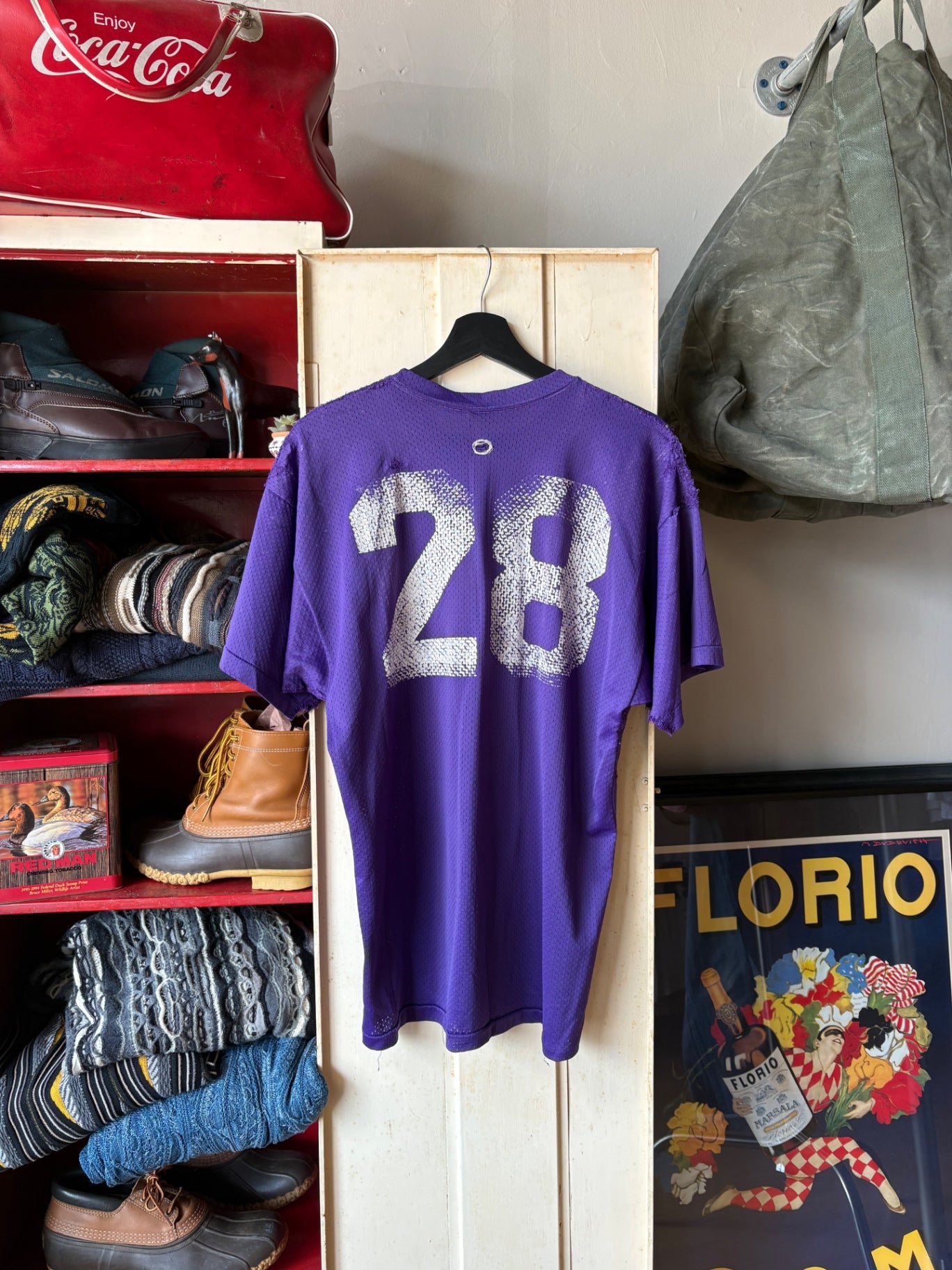 Purple White Letter Champion Football Jersey L