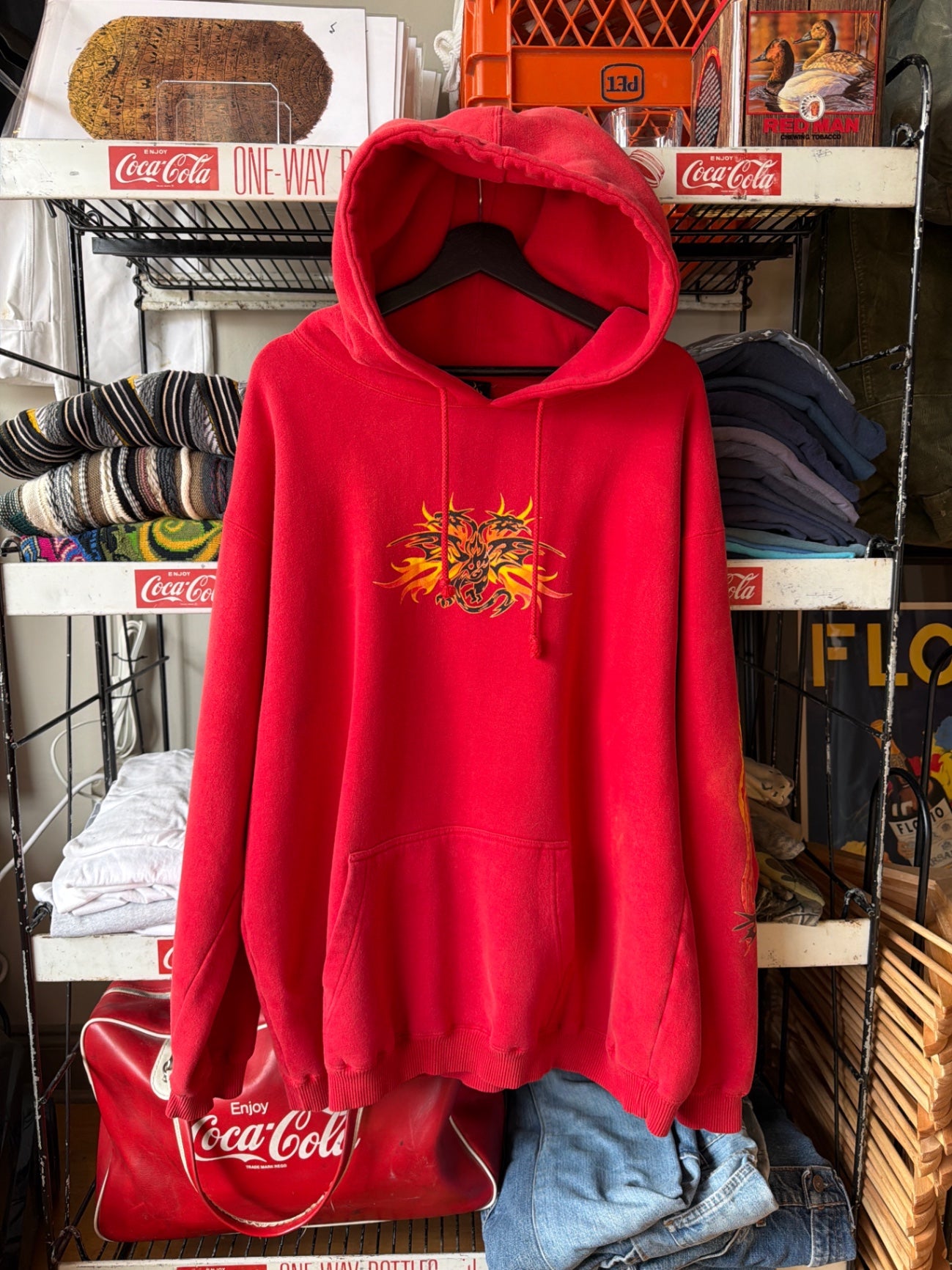 Red Y2K Dragon Hoodie