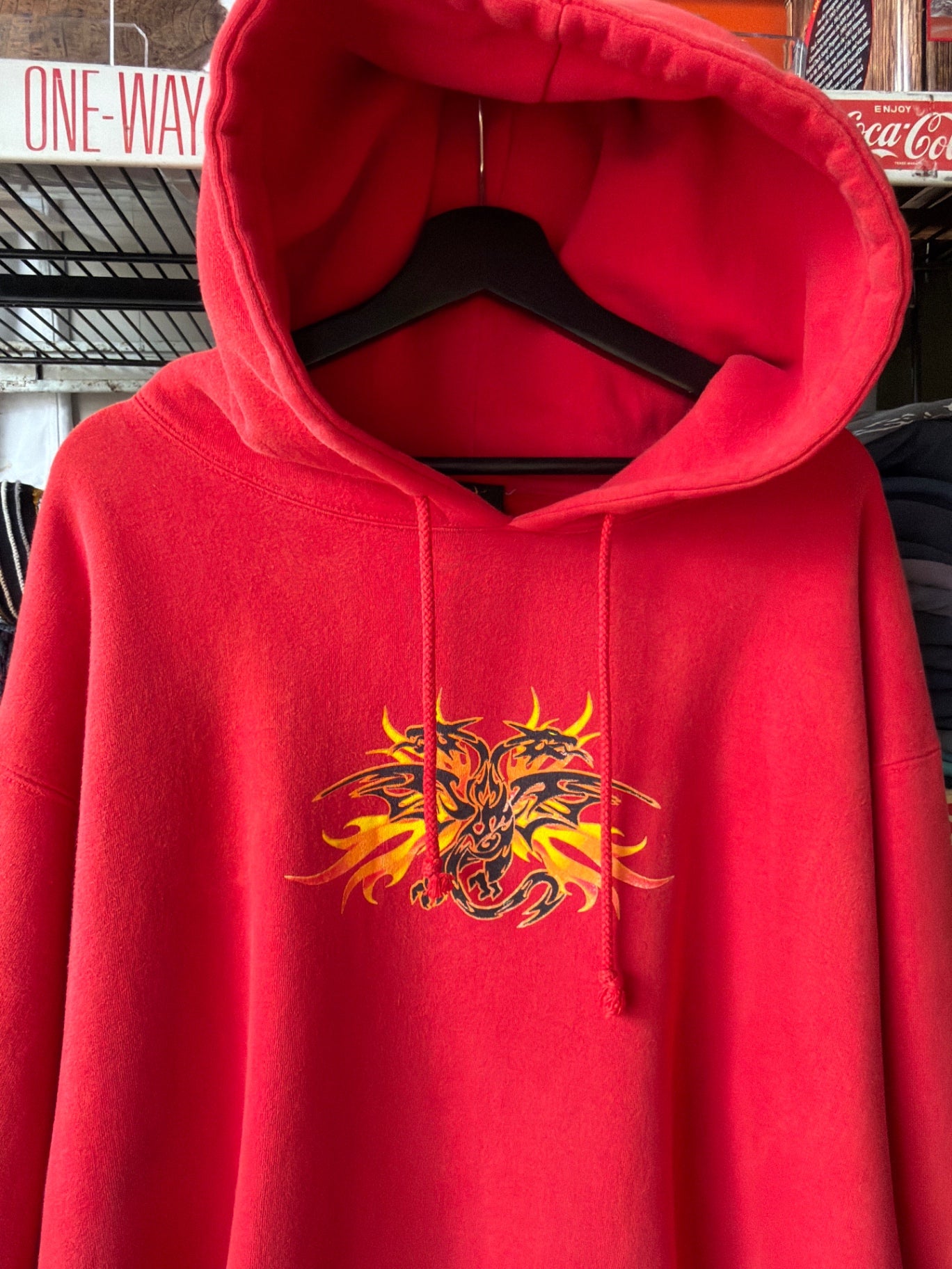 Red Y2K Dragon Hoodie