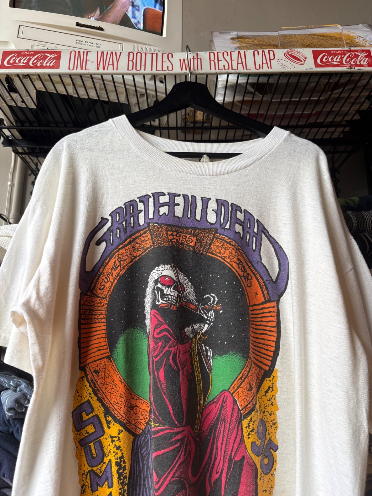 White 1995 Dylan and The Dead Tour Tee