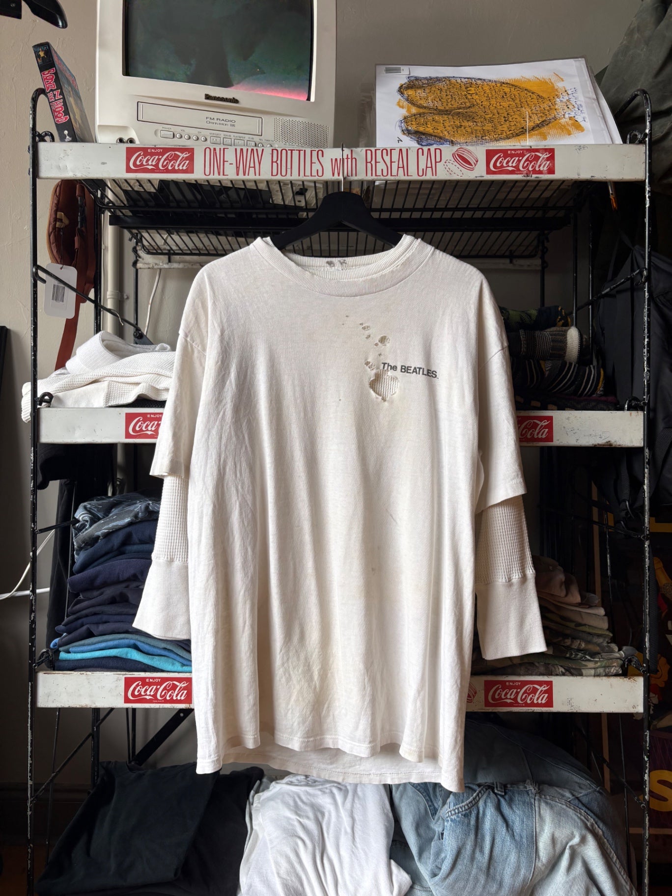 Trashed White Beatles tee