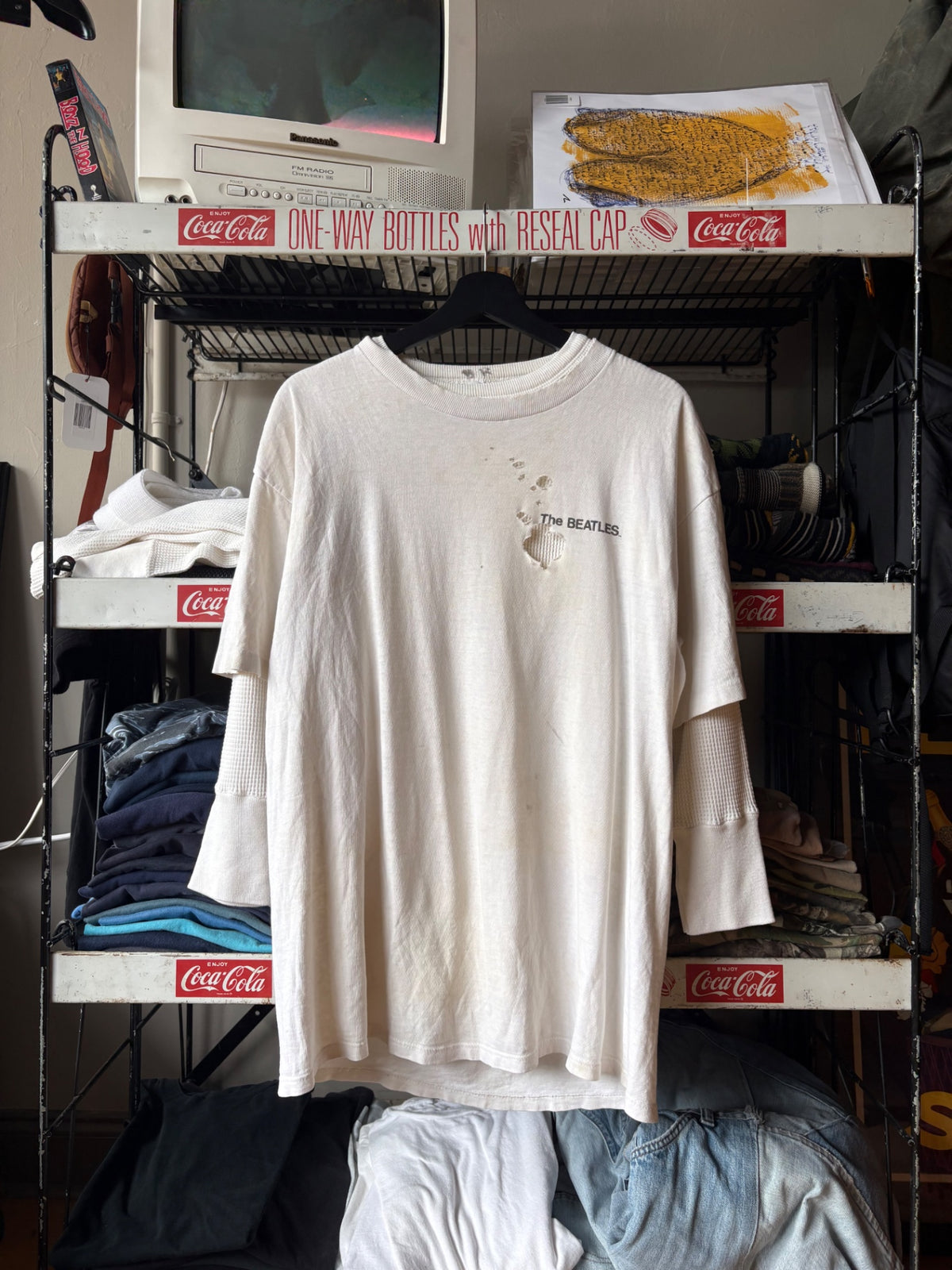 Trashed White Beatles tee