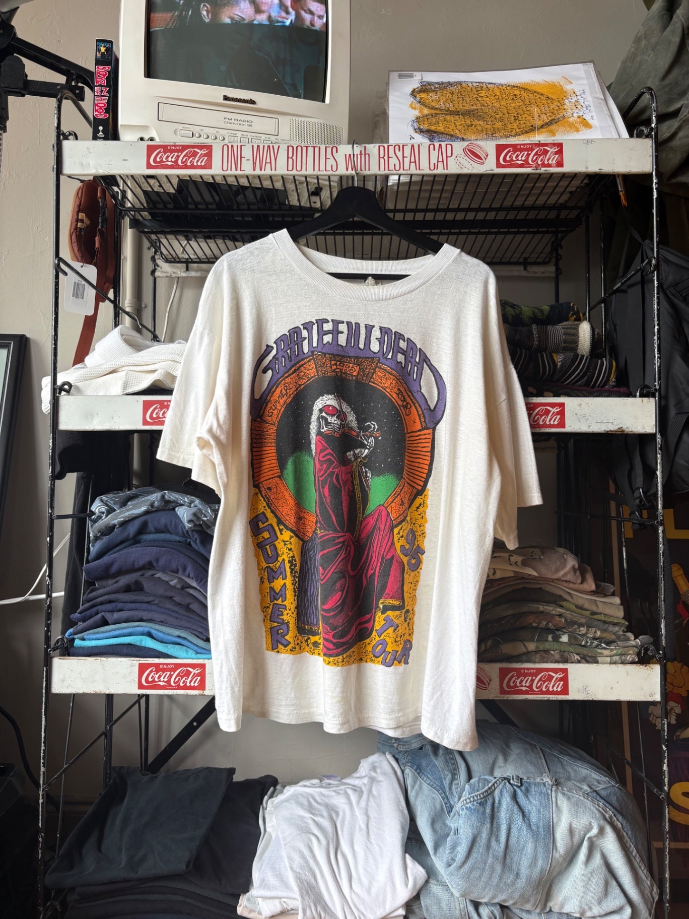 White 1995 Dylan and The Dead Tour Tee