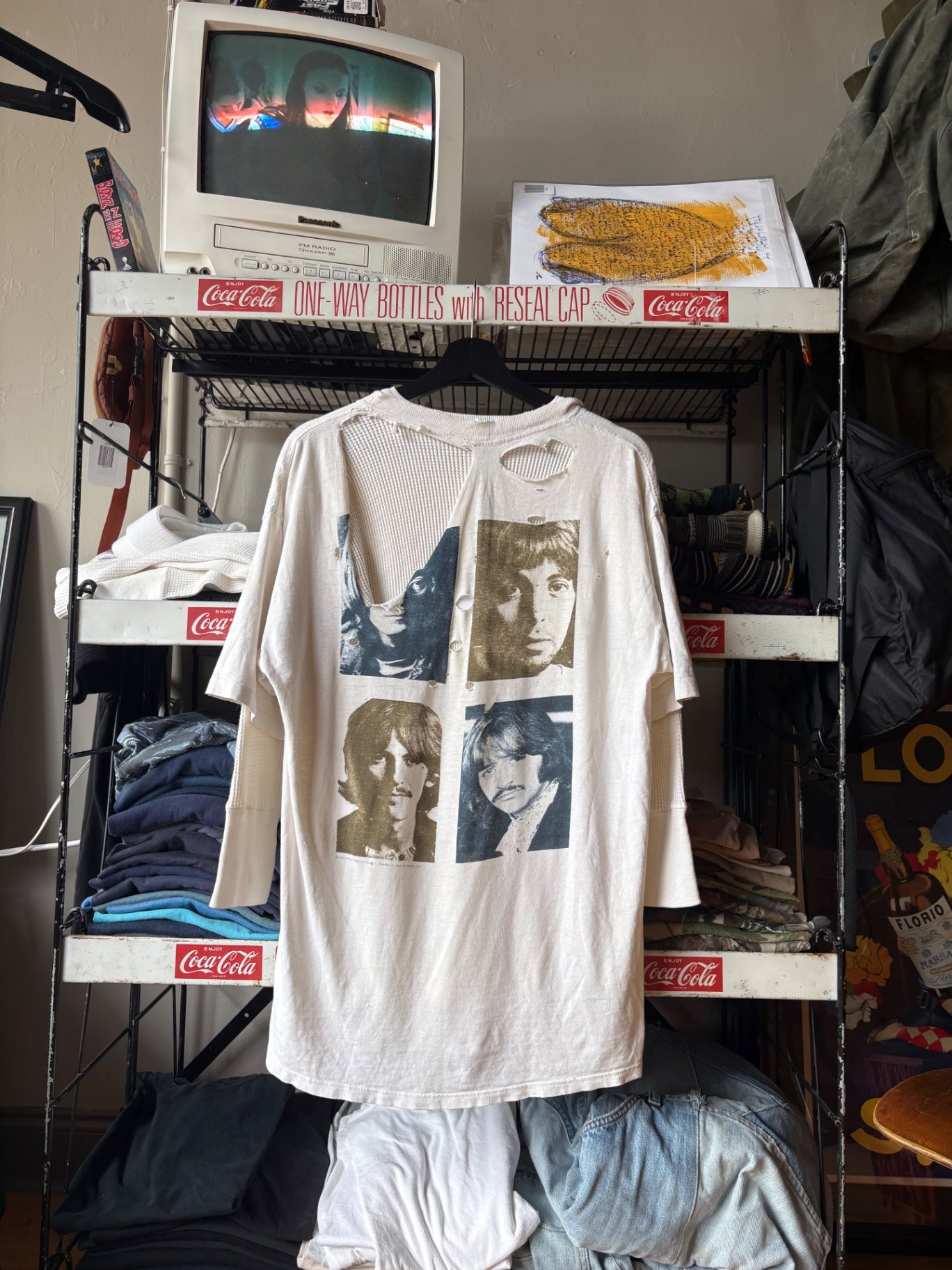 Trashed White Beatles tee